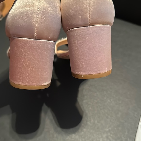 Badgley Mischka JEWEL Ramsay Sandals Ankle Strap Block Heels Champagne Blush NEW - Picture 8 of 15